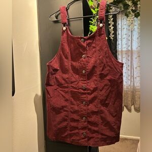 Burgundy Overall Dress